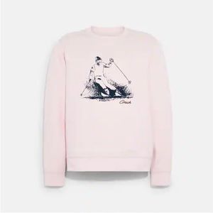 Coach Pink Ski Graphic Crewneck Sweatshirt